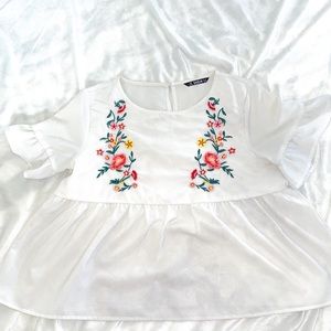 White floral blouse